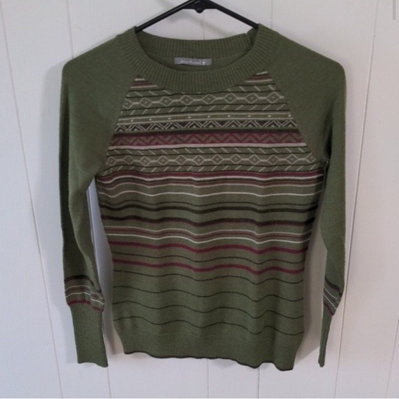 Smartwool | Ethno Graphic Sweater Merino Wool Blend | Green | No Size Tag / XS - Picture 1 of 9